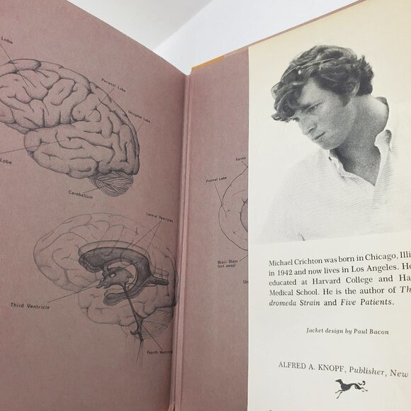 Michael Crichton Terminal Man 1972 Book Hardcover VTG Sci-Fi Potentially Unread - Picture 9 of 14